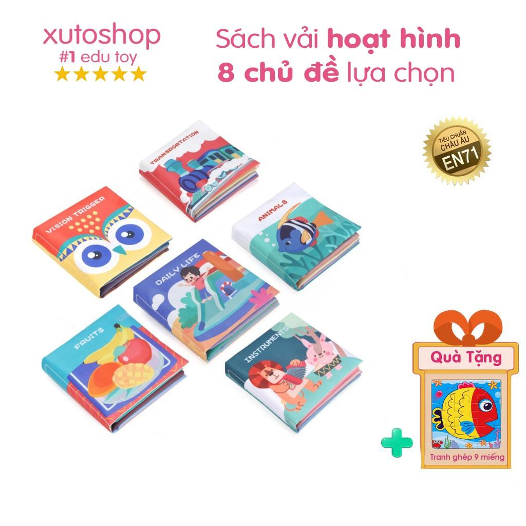 Sách vải mềm cho bé sơ sinh giáo dục sớm họa tiết hoạt hình XUTOSHOP