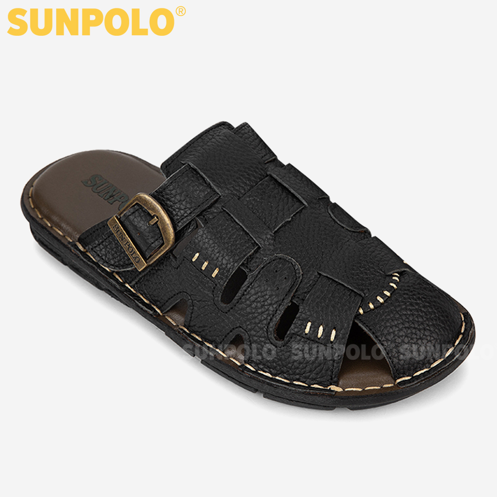 Dép Nam, Dép Bít Mũi Nam Da Bò SUNPOLO SUA011
