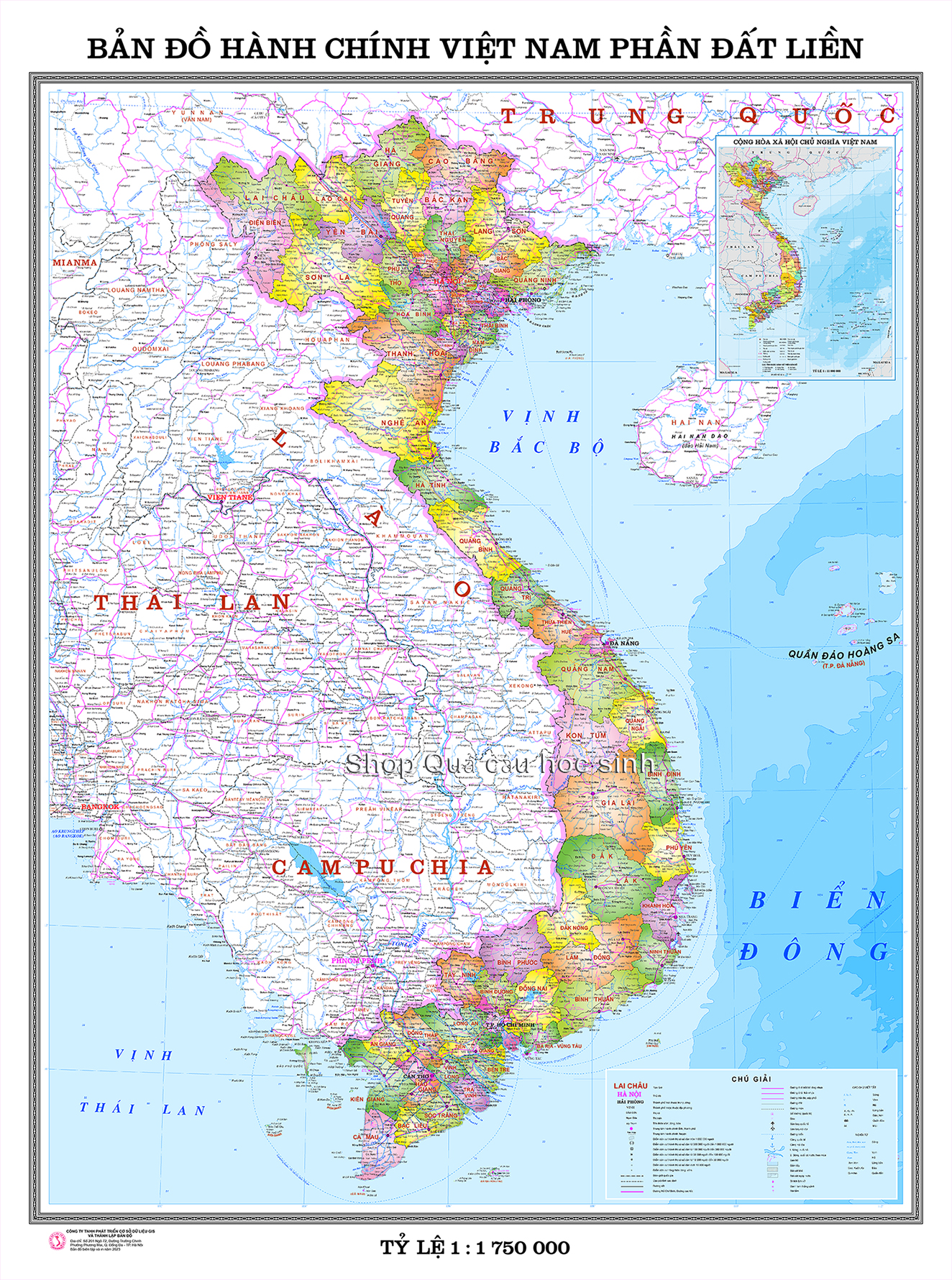 Hành chính Việt Nam phần đất liền khổ A0