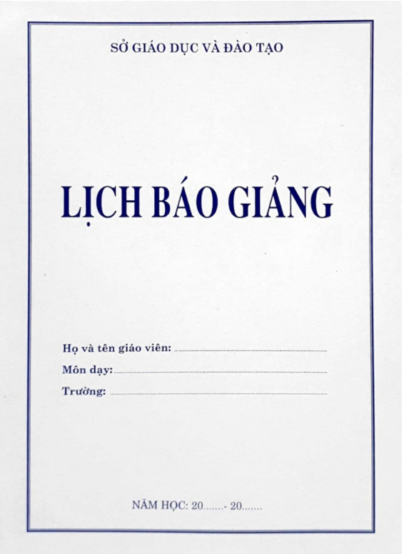 Sách Lịch Báo Giảng (Dành cho cấp 2,3)