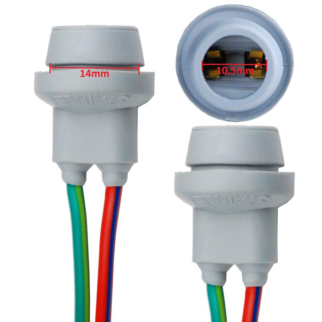 2x T10 W5W LED Extension Adapters Socket Plug with 2 Pigtail Wiring Harness