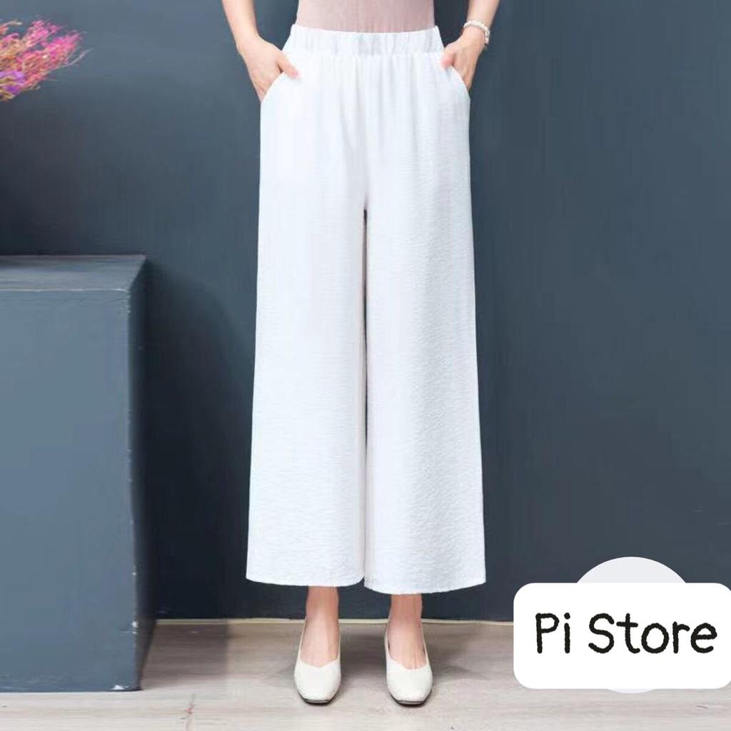 ️Có Big Size️ Quần Đũi Ống Suông Lưng thun, Quần đũi Nhật,Ống Rộng Dài - Quần culottes Nữ