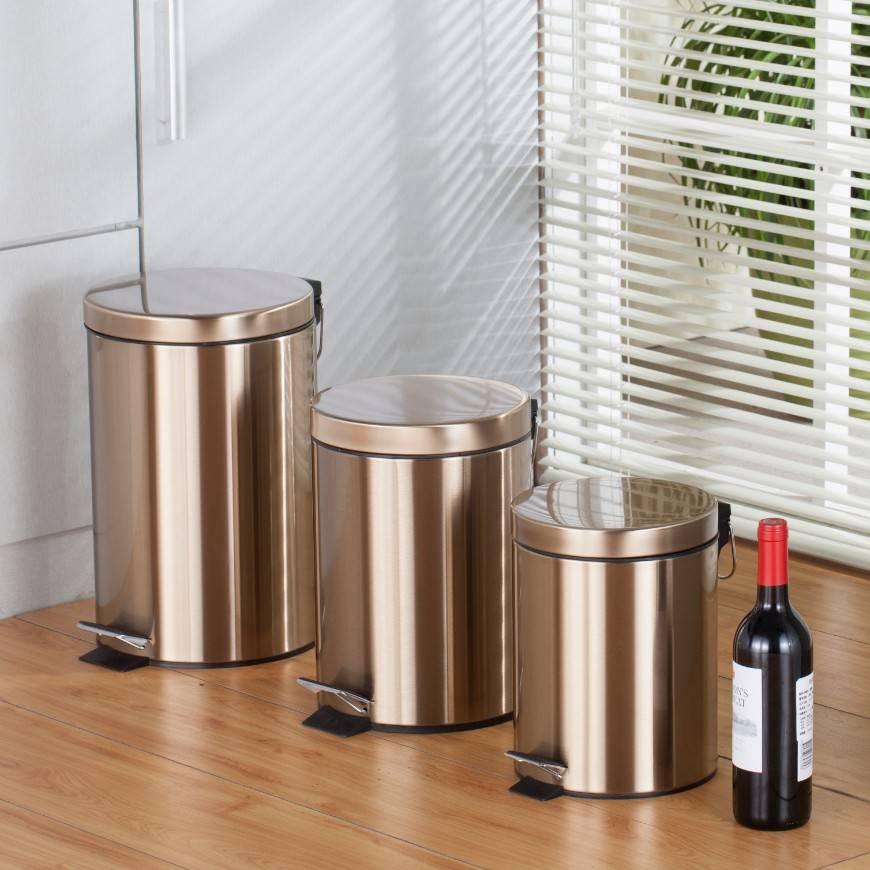 Thép không gỉ dày, thùng rác, bàn đạp, châu Âu, thời trang, nhà, nhà vệ sinh, nhà bếp, phòng khách, văn phòng, khách sạn