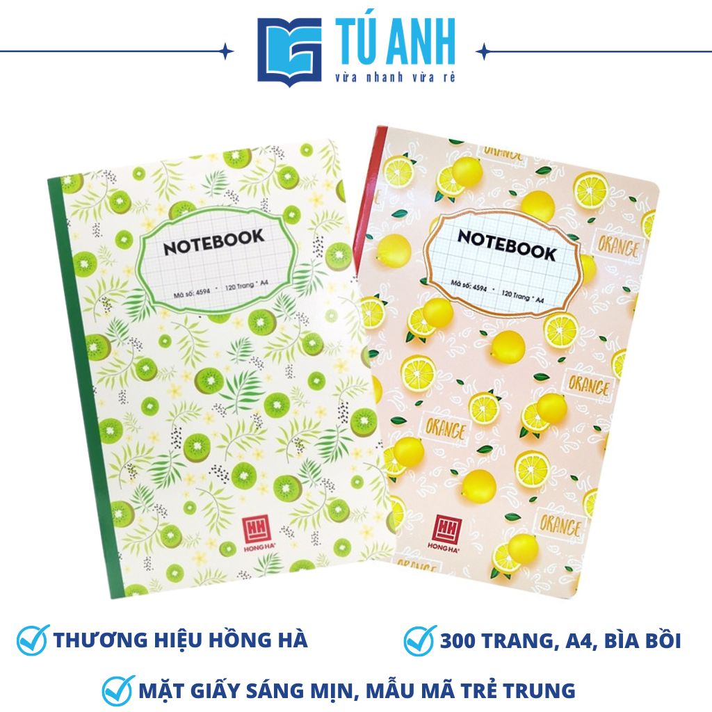 Sổ Notebook Hồng Hà Ô Ly 120 Trang A4 4594 - Hình Cam