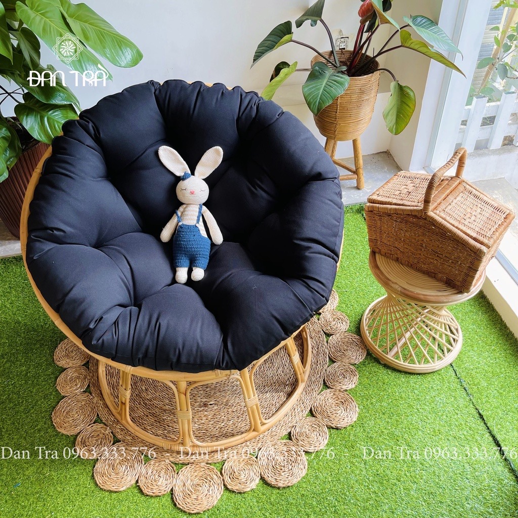 Papasan Mây Size 1M1 Kèm Nệm - Nội Thất Mây Tre Đan