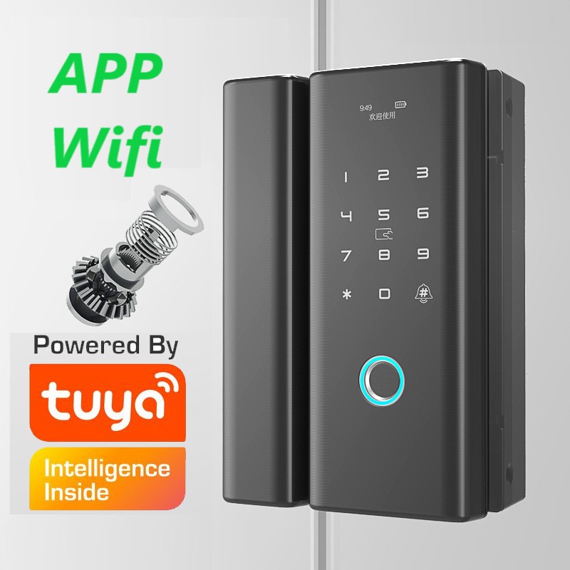 Khóa cửa kính - App TTLock, vân tay, mật khẩu, thẻ từ - HÀNG NHẬP KHẨU