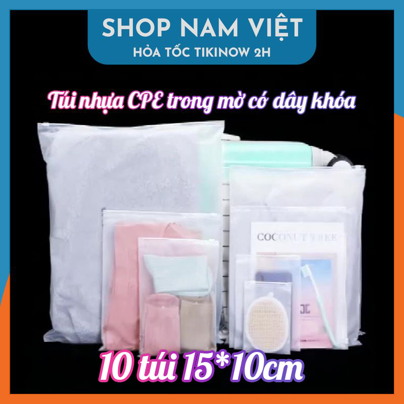 Túi Zip Lụa Nhựa CPE Trong Mờ Có Khóa Kéo Đa Năng