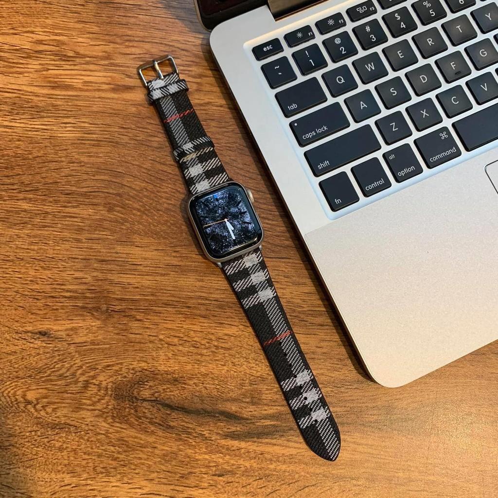 Dây họa tiết sọc caro chảnh dành cho Apple Watch he 2020