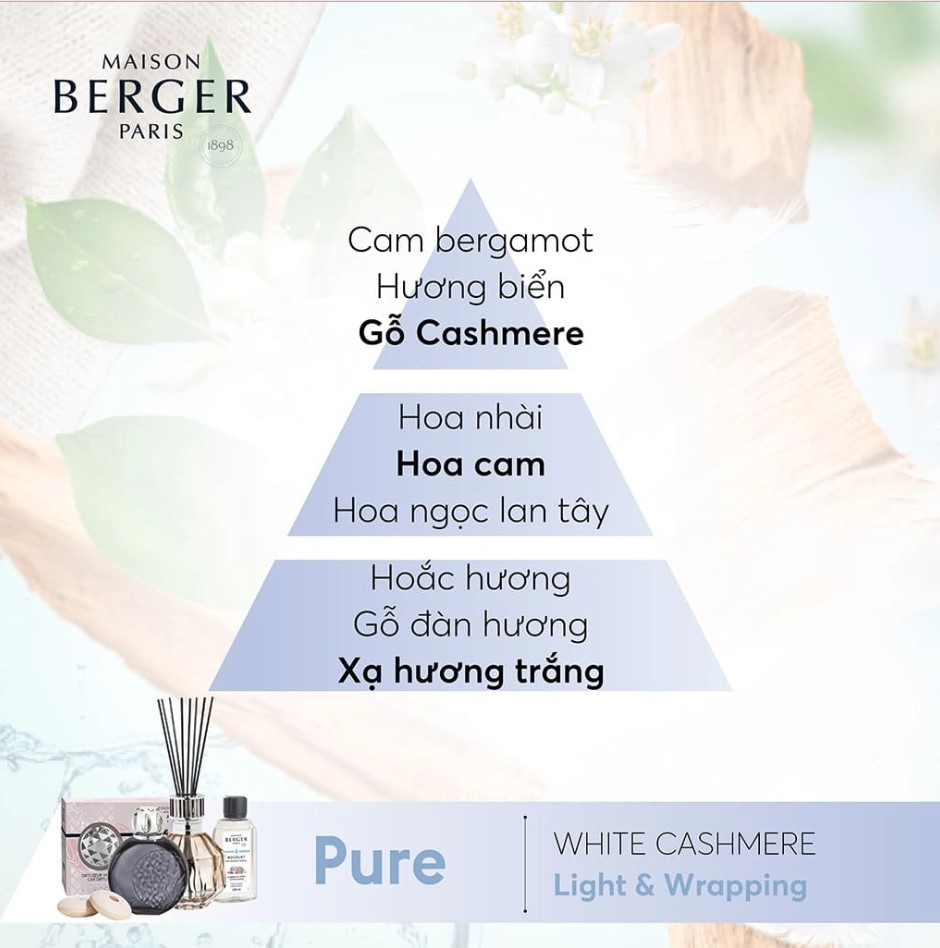 Maison Berger - Tinh dầu đèn xông hương White Cashmere - 500ml