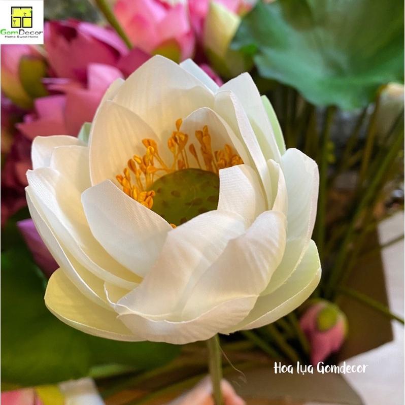 Hoa sen giả hoa sen lụa đẹp siêu cao cấp đẹp tự nhiên như thật bông sen giả - Hoa sen hồng nhỏ