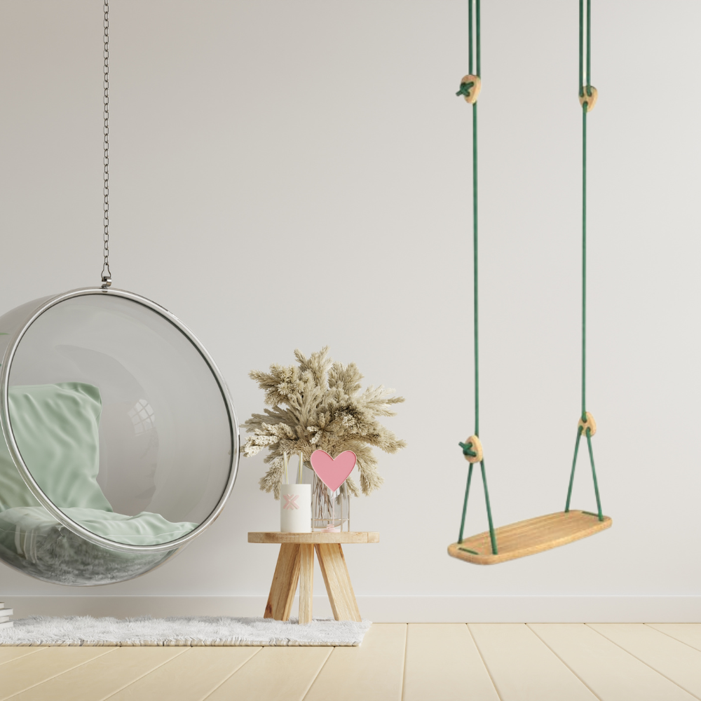 Xích Đu Sân Vườn - Chất Liệu Gỗ Tự Nhiên Nguyên Tấm KT 25x60cm - Bền - Đẹp - Chắc Chắn