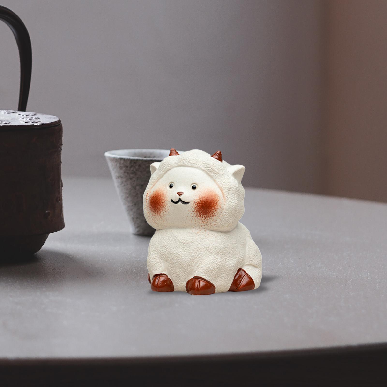 Tea Pet Ornament Art Sheep Statue for Tea Decoration Tea Accessories Bedroom