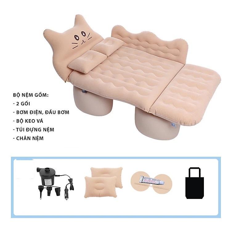 Đệm hơi, Giường hơi trên ô tô️Hàng Cao Cấp️ Loại chân rời tiện dụng, siêu dày cực êm min,thoải mái - tặng kèm bơm