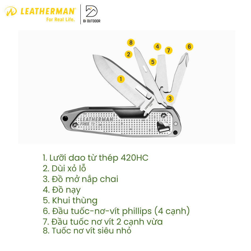 Dao Đa Năng Leatherman FREE T2- 8 in 1