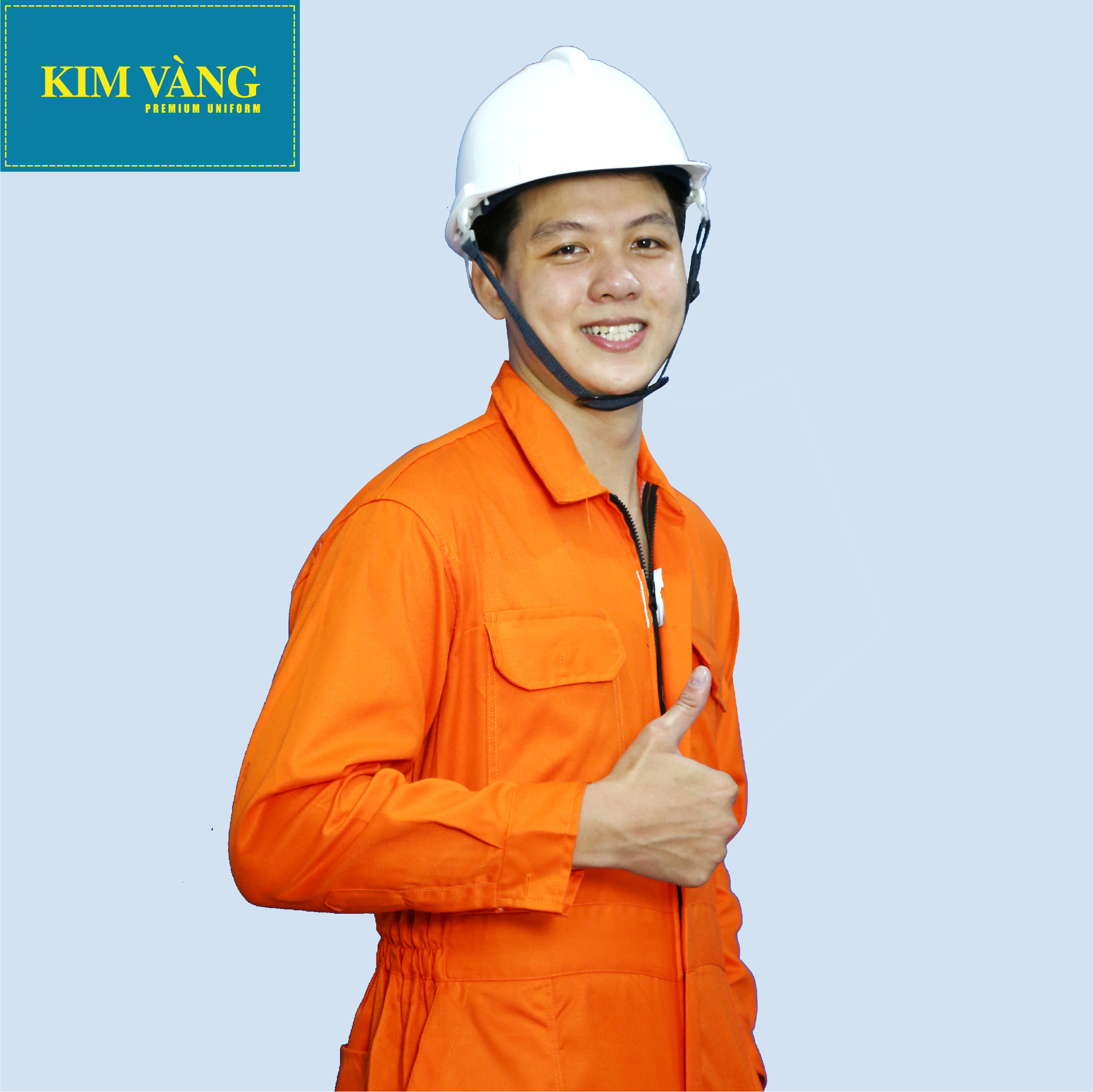 [KIM VÀNG] Bộ áo liền quần công nhân dầu khí đồng phục bảo hộ lao động chất liệu Kaki TC cao cấp - Màu cam