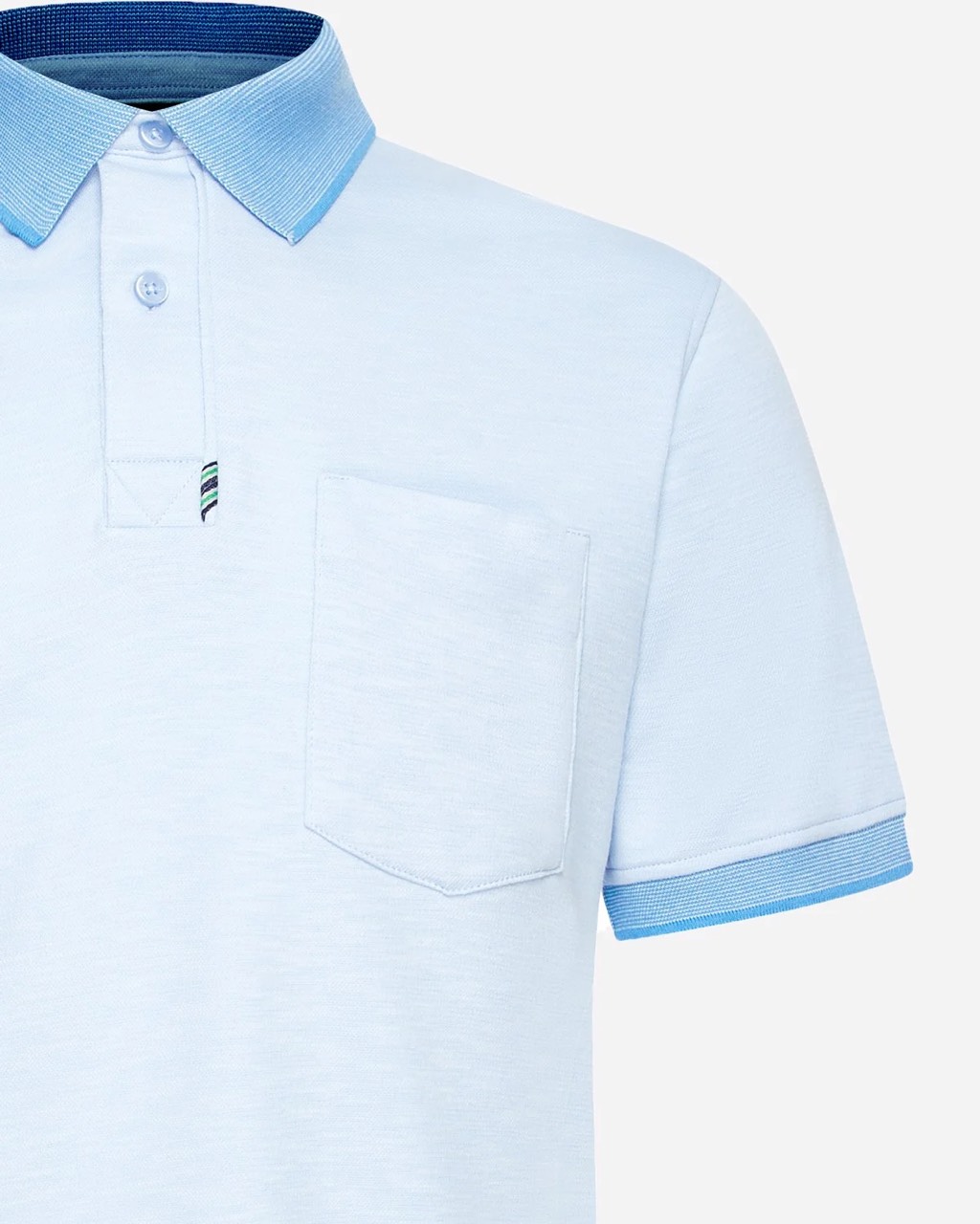 Áo Polo Nam Màu  Phối Viền Có Túi Phối Vải Pique Cotton