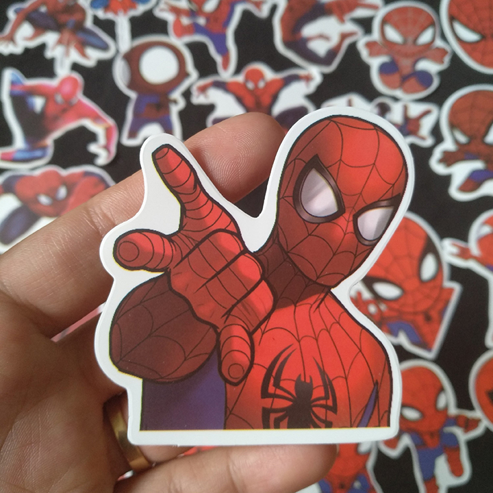 Bộ Sticker dán cao cấp chủ đề SPIDER MAN - NGƯỜI NHỆN - Dùng dán Xe, dán mũ bảo hiểm, dán Laptop