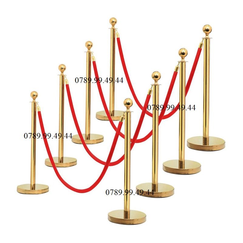 Cột chắn inox vàng dây trùng