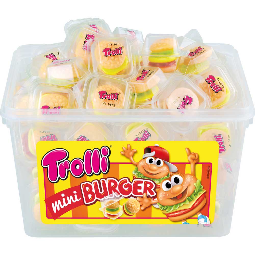 Hộp 60 viên Kẹo dẻo Trolli Mini Burger 600gr