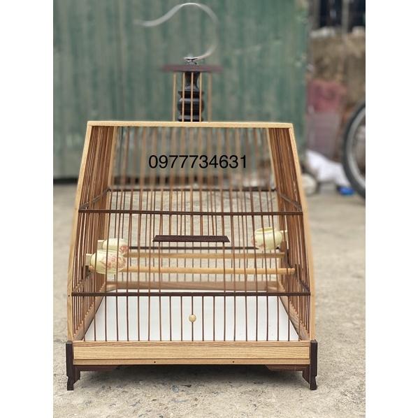 Lồng chim chào thái đấu, vuông đấu 21 nan size 36 gỗ tần bì cao cấp