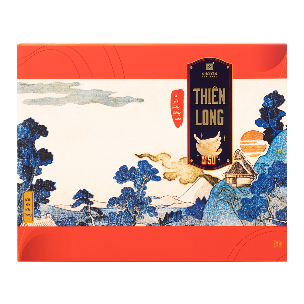 Nước Yến Chưng Sẵn Thiên Long - Hộp 6 Lọ - Tổ Yến Chưng Đường Phèn - Nhà Yến Nha Trang - Đặc Sản Nha Trang - Yến Sào Chất Lượng