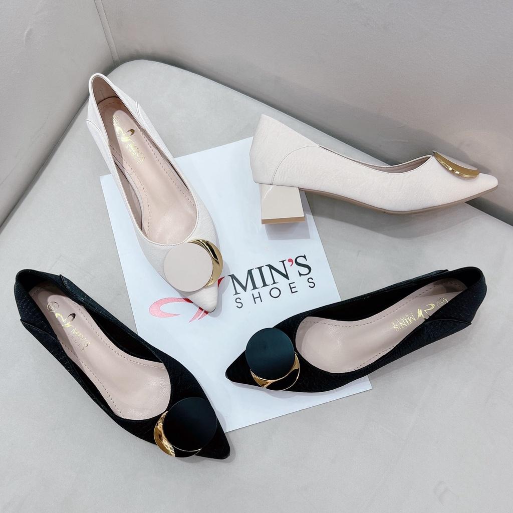 Min's Shoes - Giày Gót Vuông Da Dê Cao Cấp VN110