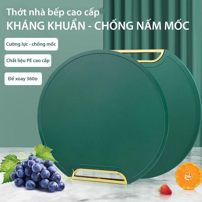 THỚT NHỰA XANH TRÒN KHÁNG KHUẨN, CHỐNG MỐC DỄ DÀNG VỆ SINH LAU CHÙI