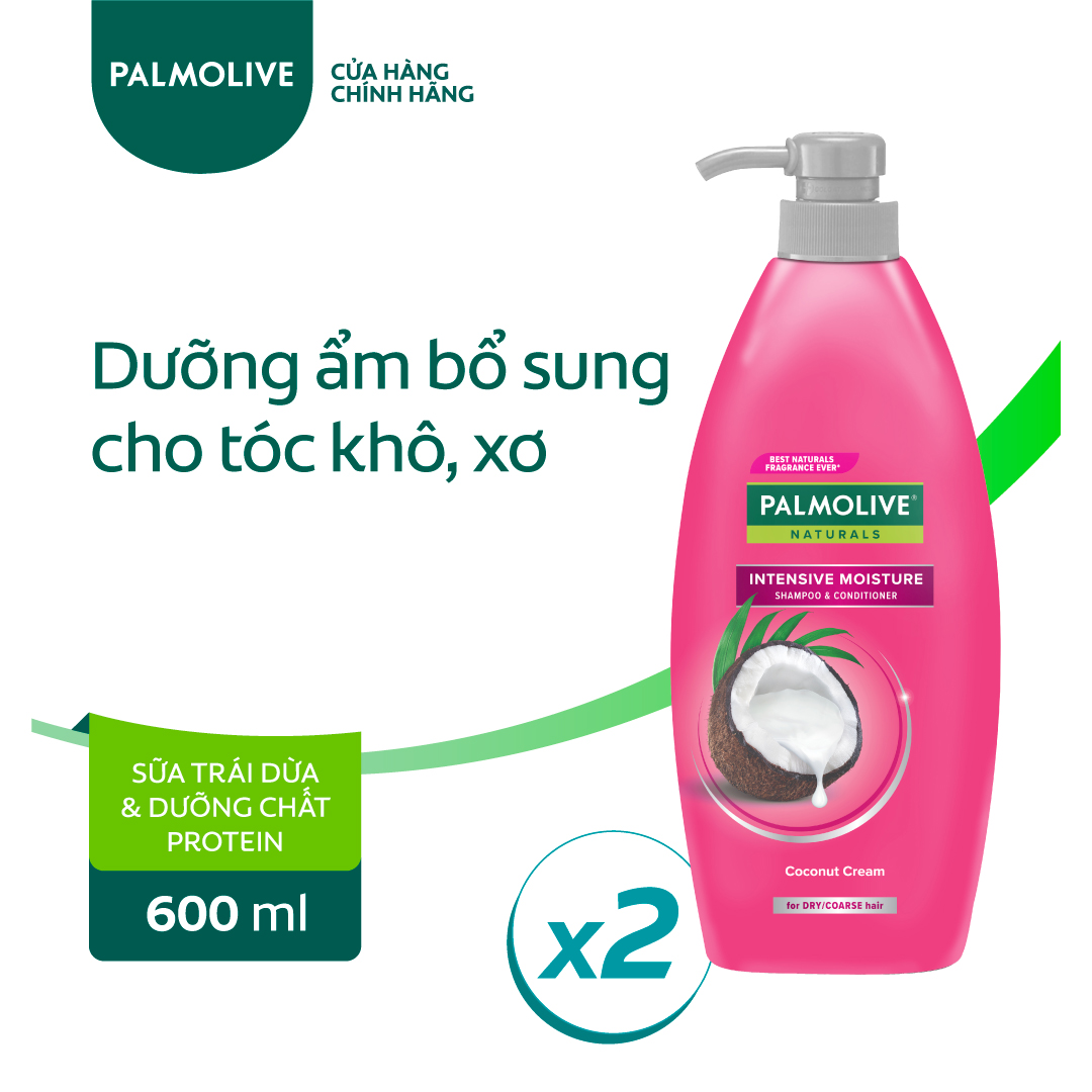 Bộ 2 Dầu gội xả 2in1 Palmolive thiên nhiên 600ml