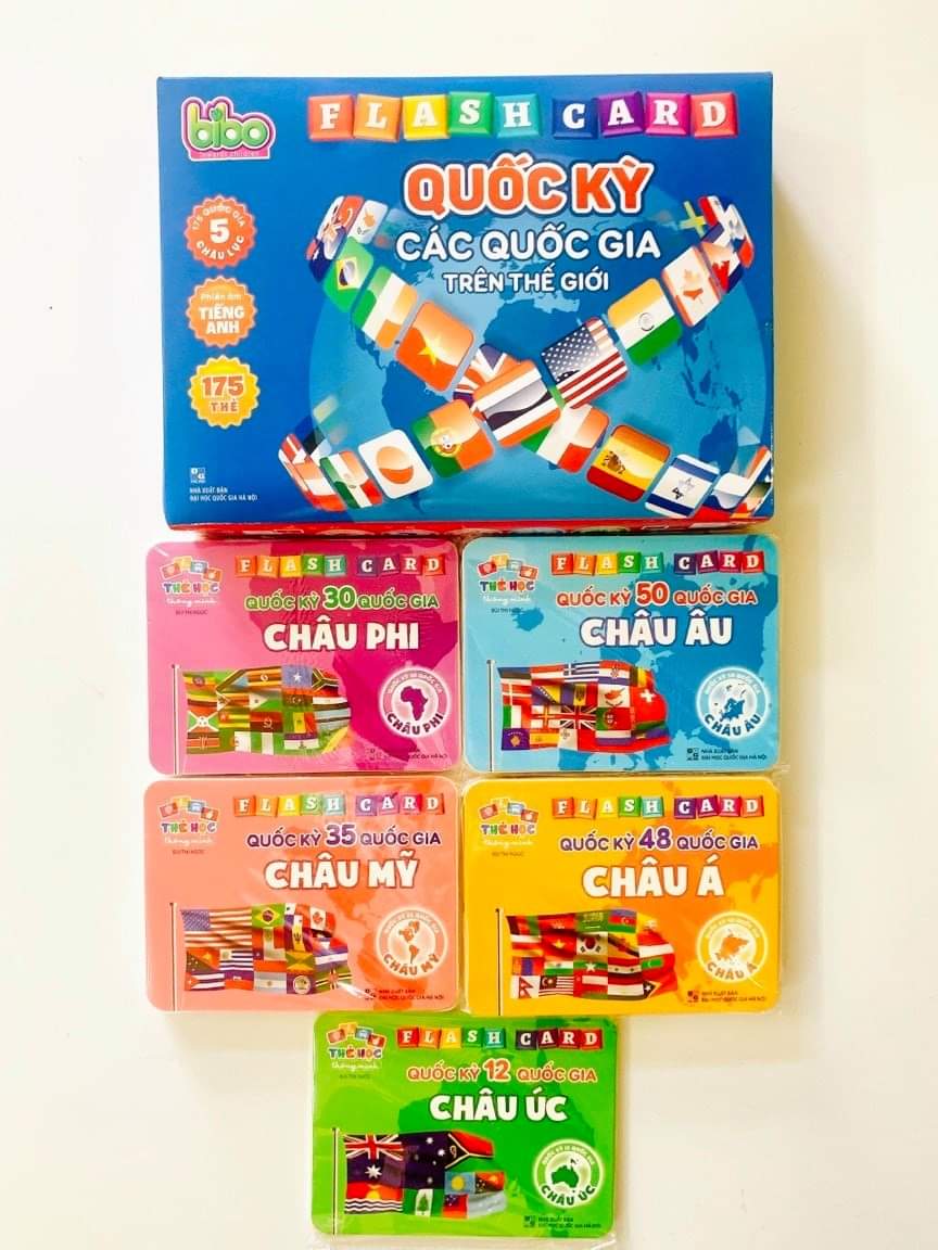 Bộ Thẻ Cờ Các Nước Trên Thế Giới, Có Phiên Âm Song Ngữ
