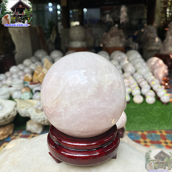 Cầu thạch anh hồng giúp tinh thần thoải mái và giảm stress-10cm-1.44kg-QC1092