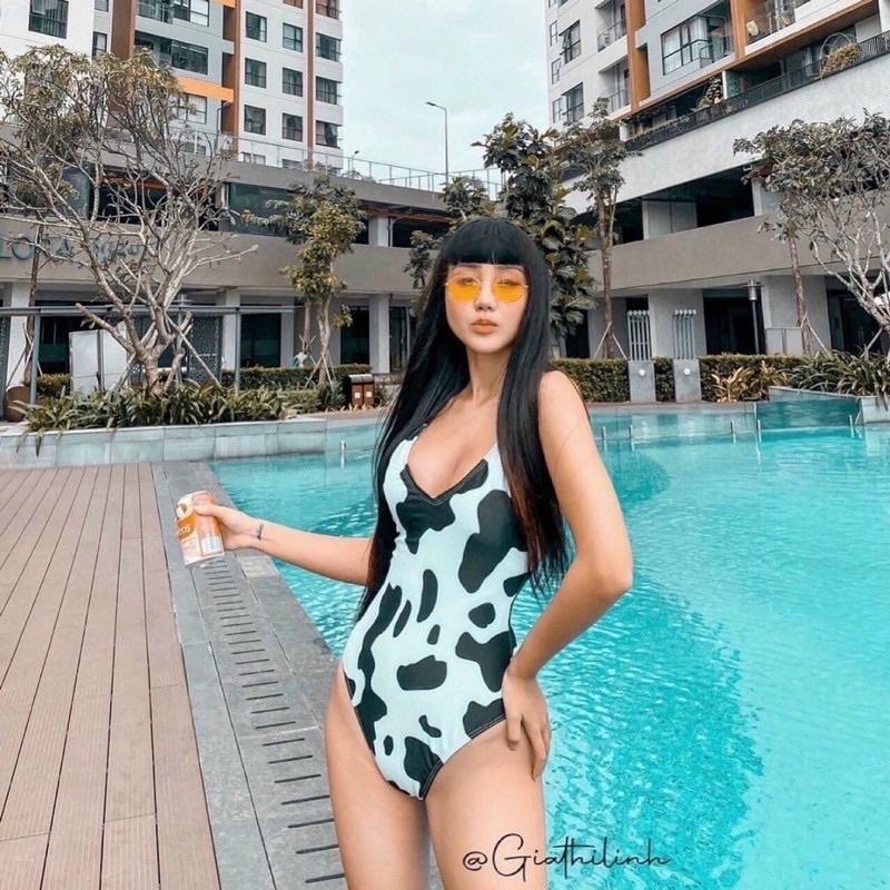 Bikini đi biển 1 mảnh xẻ cổ sâu- đồ bơi nữ hở lưng sexy khoe dáng- shopnabi HH
