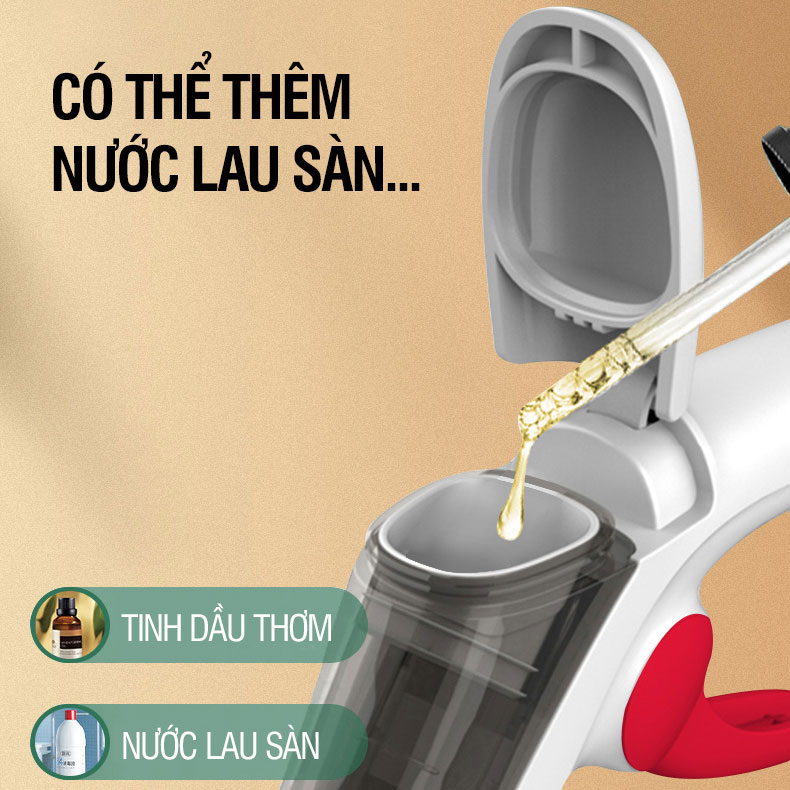 Cây lau nhà phun sương tự vắt OKwife Spray Mop chổi lau nhà thông minh xoay 360 độ lau sàn làm sạch, 2 bông lau