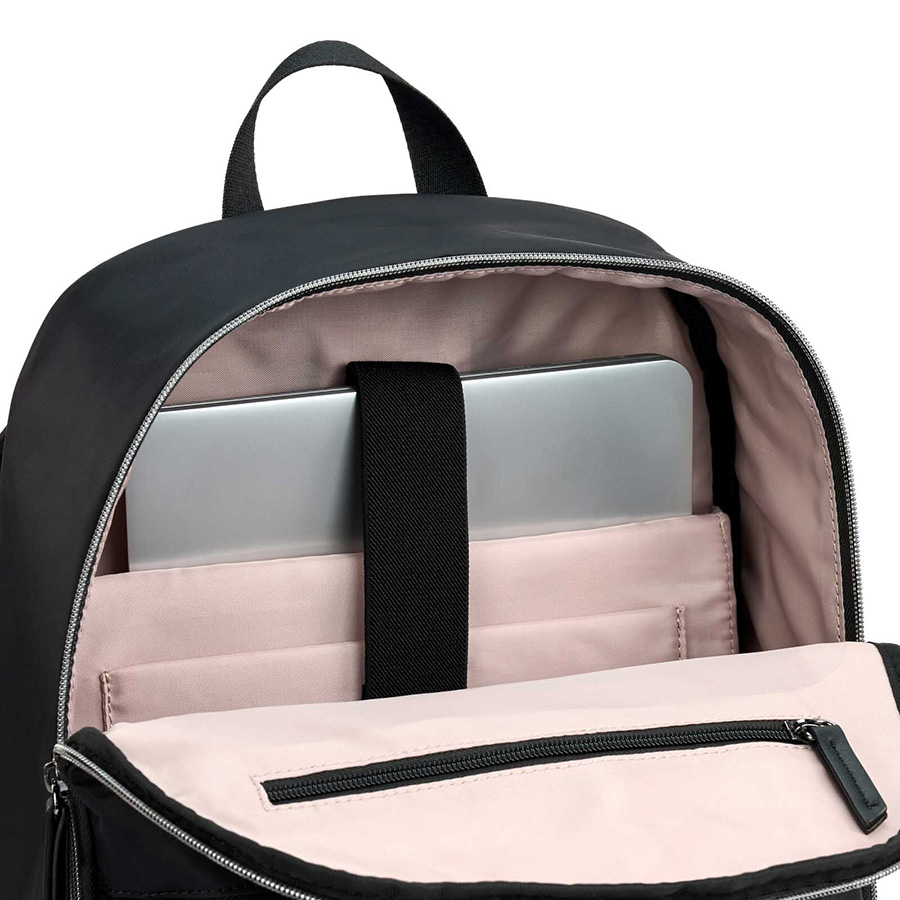 Balo laptop Mobile Solution Eco Essential V2 SAMSONITE - MỸ  Vải nylon với viền vinyl cao cấp và lớp phủ chống nước Dây đeo vai có đệm và có thể điều chỉnh linh hoạt Đai gài cần đẩy vali