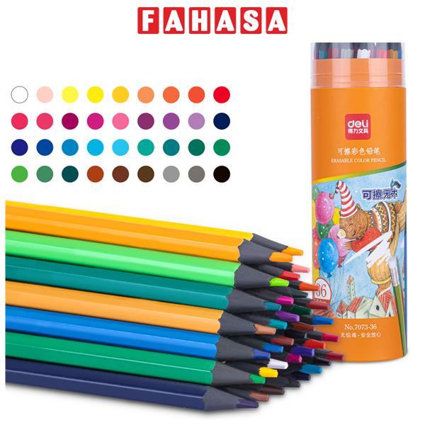 Ống 36 Bút Chì Màu Xóa Được - Deli 7073-36