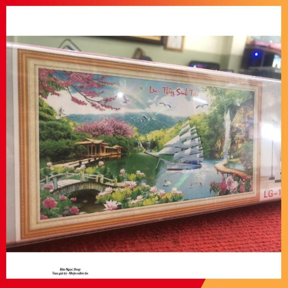 Tranh Đính Đá PHONG CẢNH LƯU THỦY SINH TÀI. Kích Thước: 1m3 x 70cm