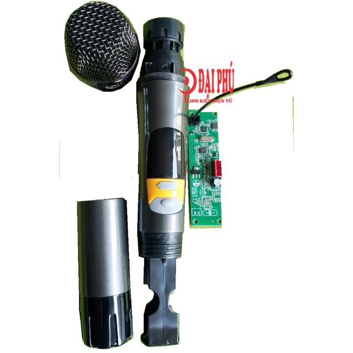 Micro không dây đơn UHF loa kéo mạch loa kéo - SET tần số - thân nhôm - phím bấm, micro cho loa kéo