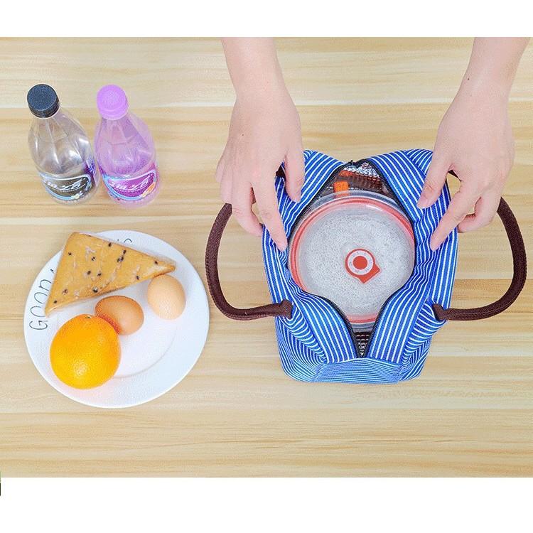 Túi đựng hộp cơm giữ nhiệt đựng đồ kiểu Nhật có khóa kéo, quai xách chắc chắn, dễ dàng lau sạch không bị ám mùi - Hcase