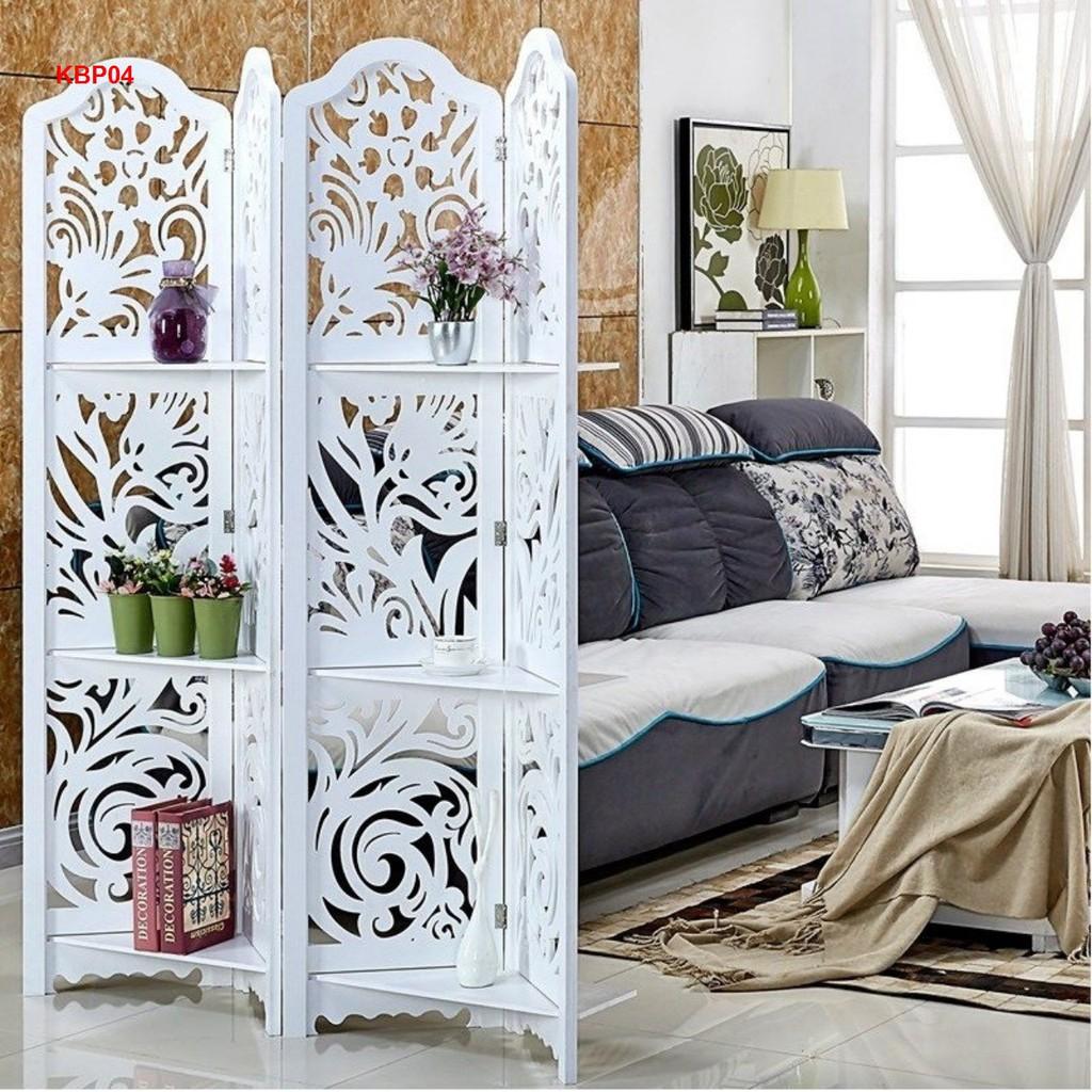 BÌNH PHONG HỌA TIẾT HOA CÓ KỆ 4 CÁNH KBP04 - BÌNH PHONG HOA VĂN VIENDONG ADV