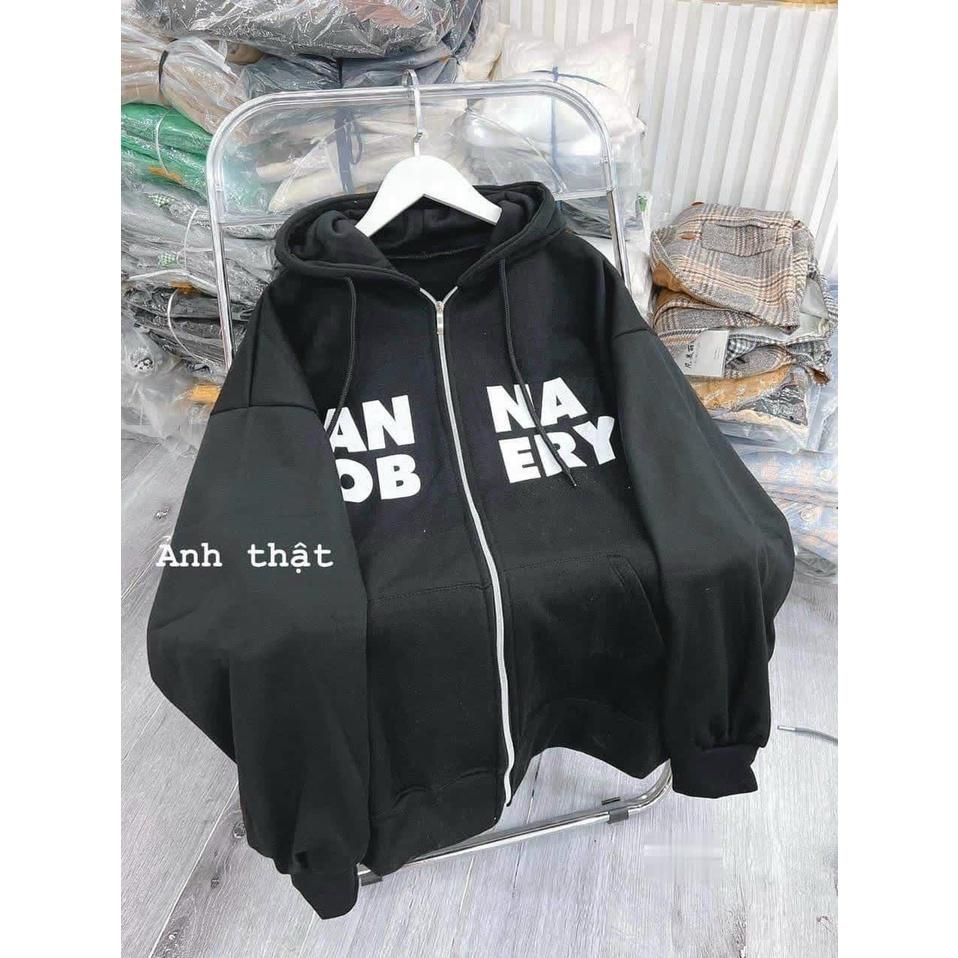 Áo khoác nỉ unisex liền mũ có túi in chữ ANNA.BOBERY có 2 màu SHOP