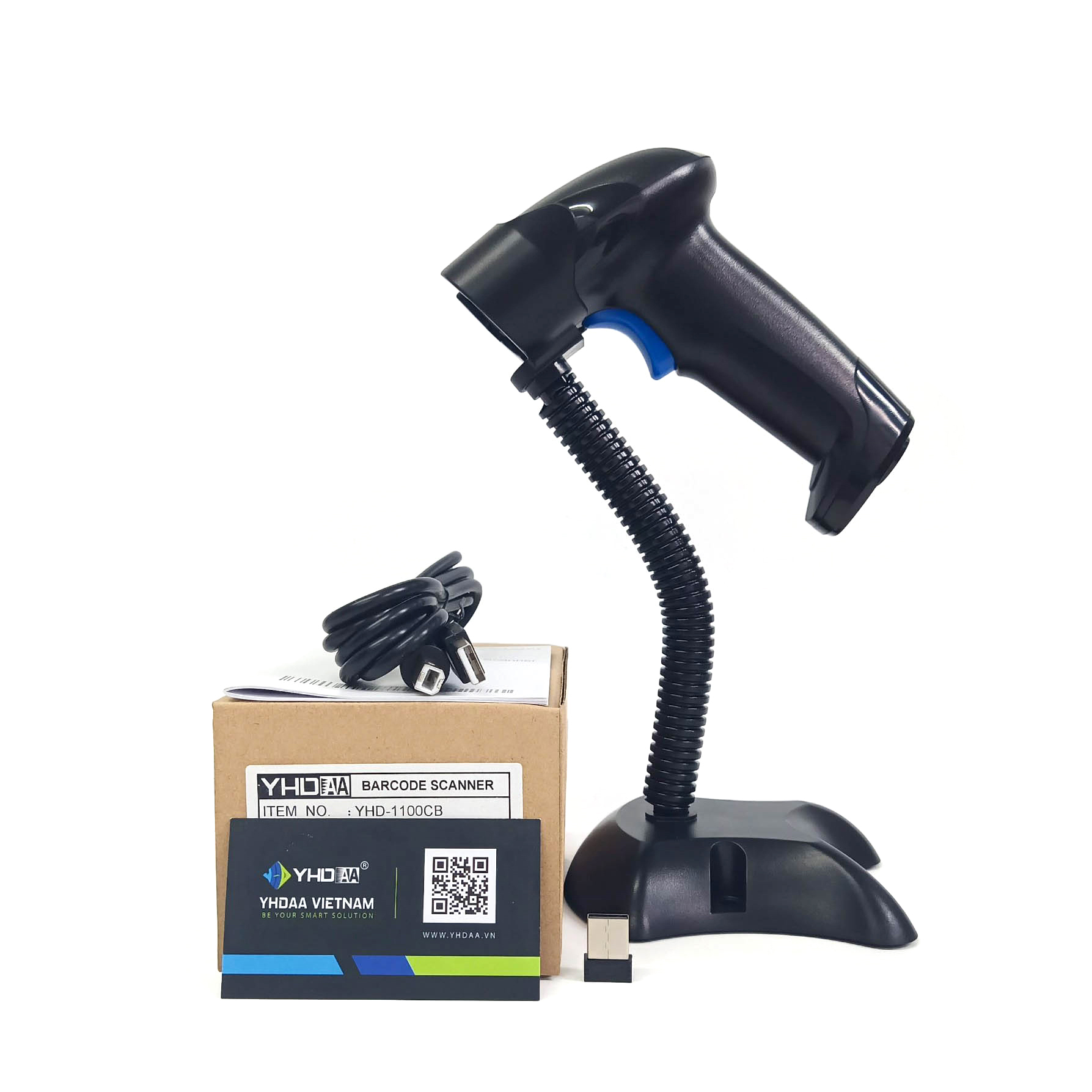 Máy quét mã vạch Bluetooth YHD 1100CB 1D kết nối không dây Bluetooth/ Không dây dùng trên Điện thoại, Máy tính - Hành nhập khẩu