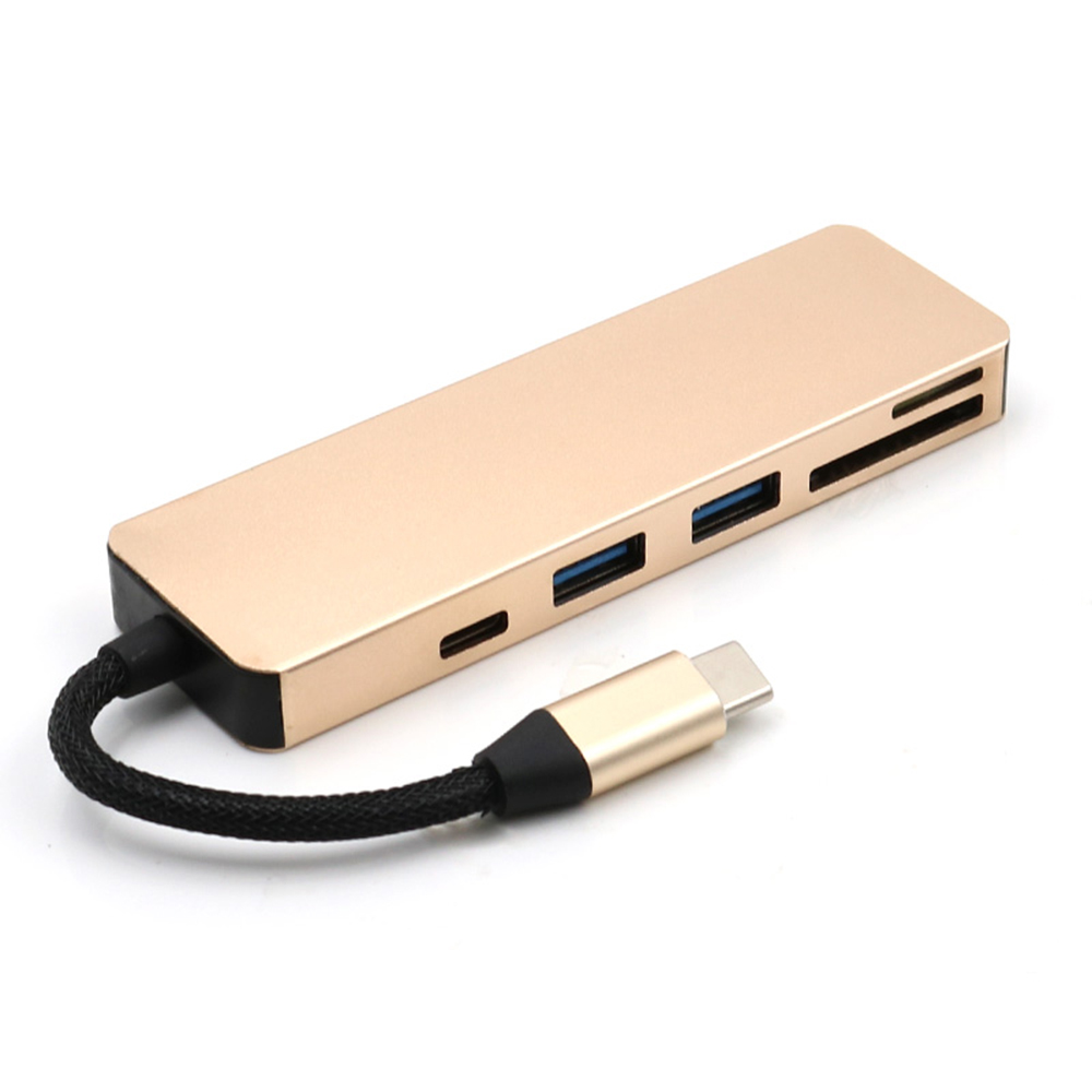 Bộ Chuyển Đổi Đa Cổng USB C Hub 5 Trong 1 Với 1 Cổng USB 3.1 Và 2 Cổng USB 3.0 Đầu Đọc Thẻ Nhớ SD TF Cho Thiết Bị Loại C