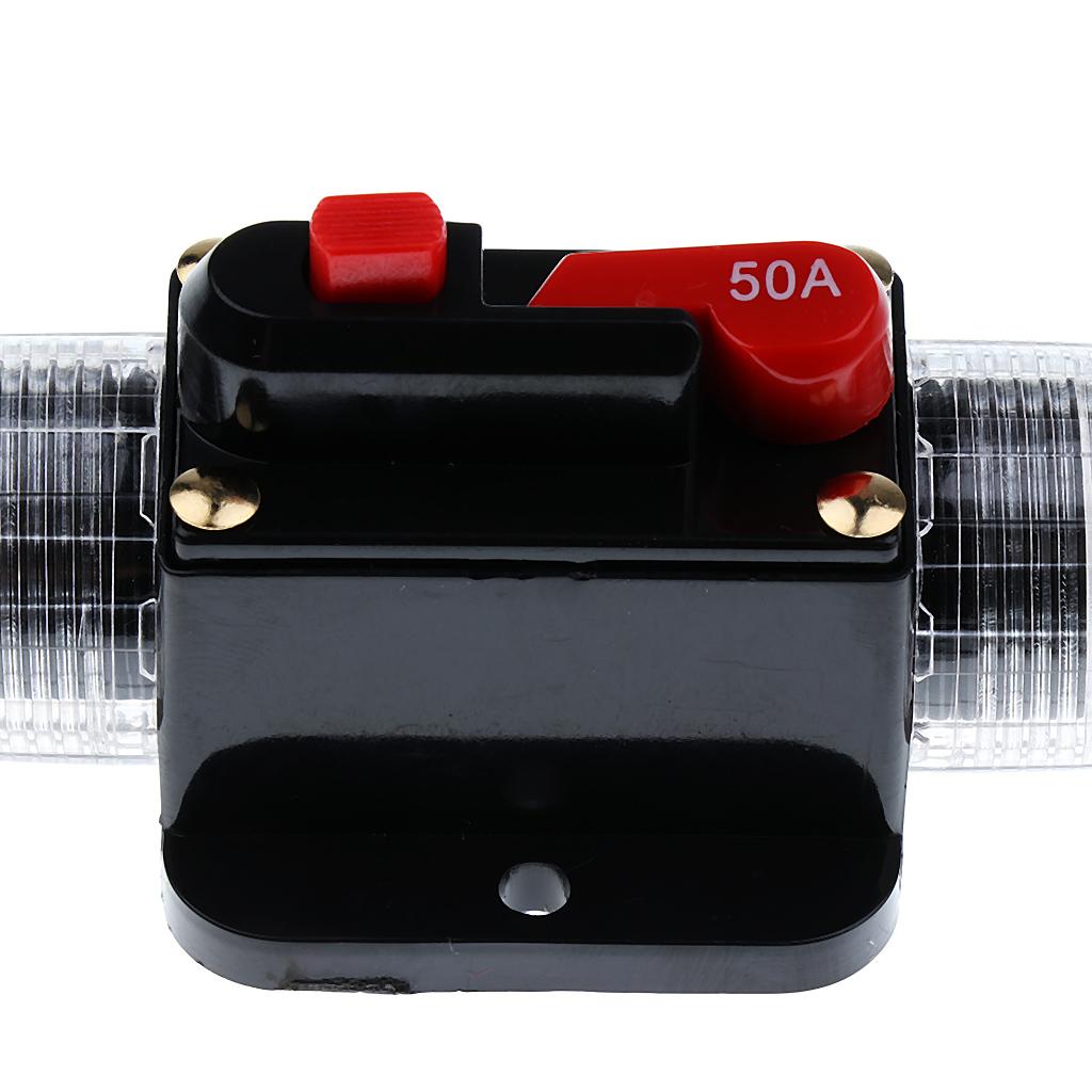 2pcs 12V-24V 50A Circuit Breaker Reset Fuse Car Boat Fuse Holder Waterproof Fuse For Protection System