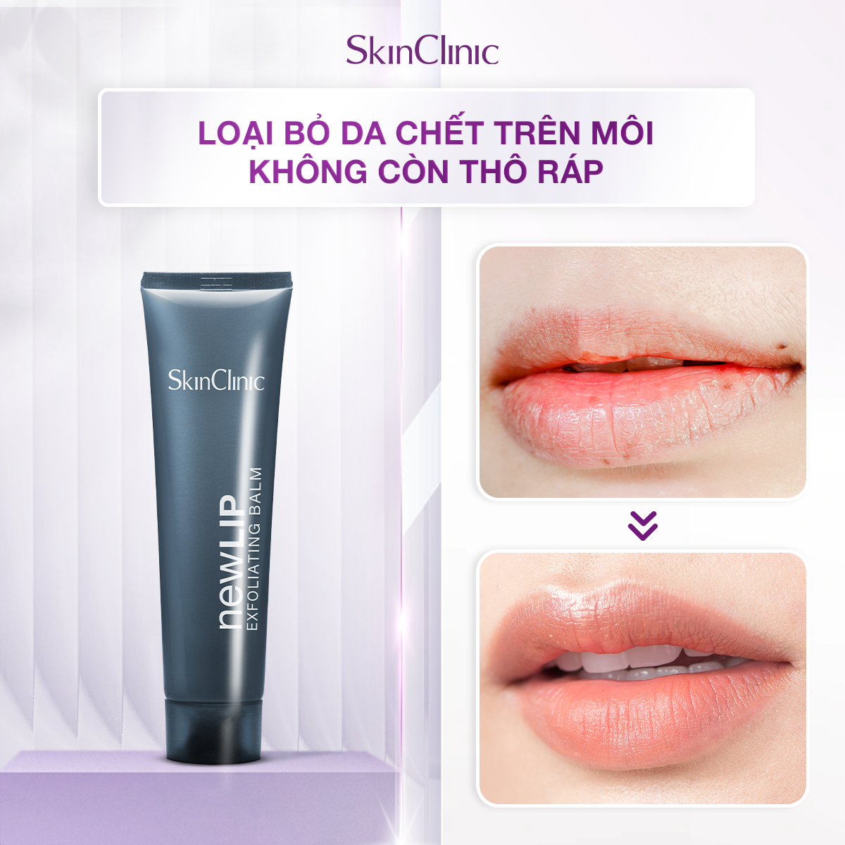 Combo Dưỡng Môi và Tẩy Tế Bào Chết Môi SKINCLINIC - CORALIP &amp; NEW LIP