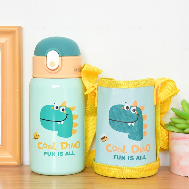 Trẻ Em Bình Giữ Nhiệt Hoạt Hình Trẻ Em Ống Hút Giữ Nhiệt Cốc Tập Uống Có Ốp Lưng Hoạt Hình Chống Rò Rỉ Inox Hút Chân Không Thermocup