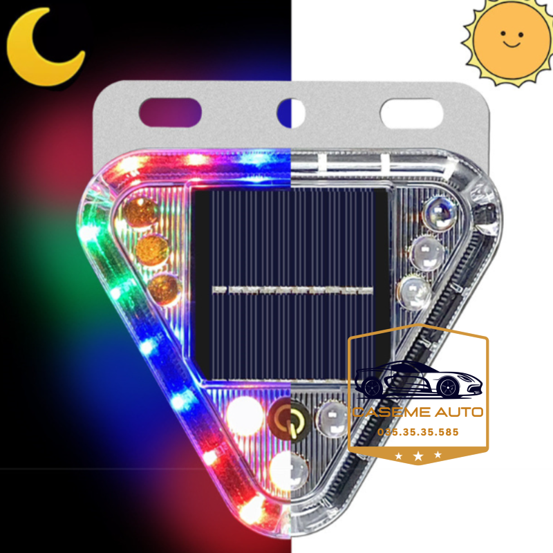 Đèn Hậu Cảnh Báo Năng Lượng Mặt Trời Cho Ô Tô, Xe Tải – Đèn LED Tam Giác Nhiều Màu, An Toàn Khi Lái Xe Ban Đêm - Hàng Nhập Khẩu