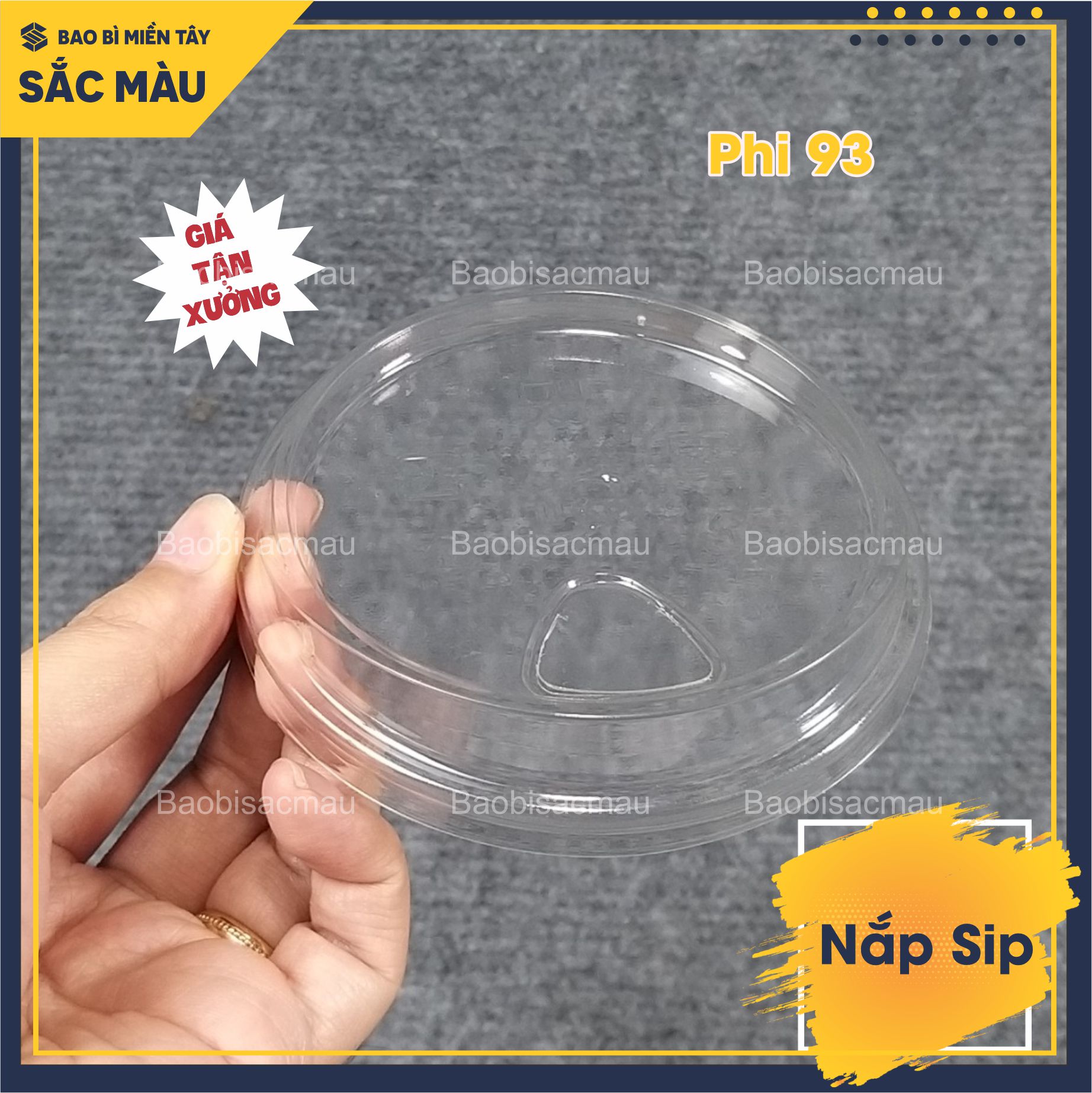 Sỉ 50 Nắp Sip nhựa phi 93mm và 98mm nắp ly trà sữa, cà phê, nước ép...