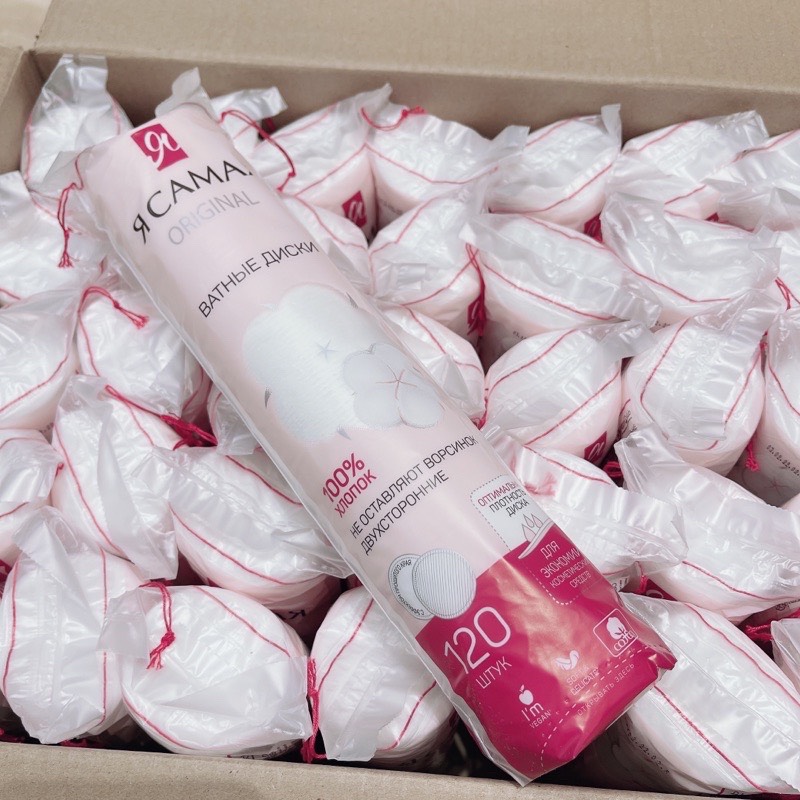 Túi 222 Bông Tẩy Trang Hatsu Natural Cotton Pads 100% Tự Nhiên An Toàn Mềm Mại