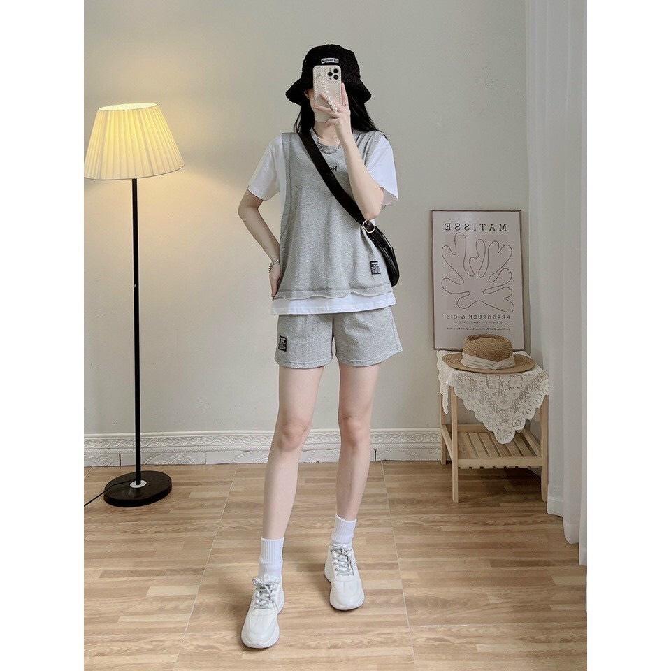 Set Bộ Shorts Thể Thao Form Rộng Bộ Đồ Nữ Mùa Hè phong cách Hàn Quốc Free Size