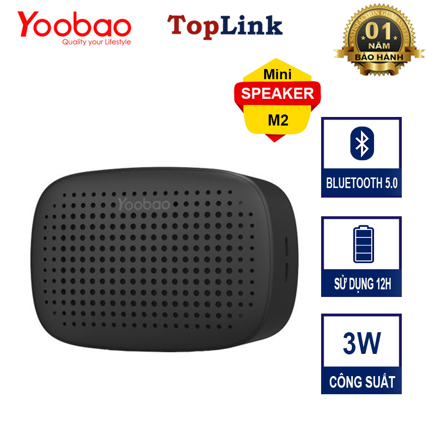 Loa Bluetooth Mini Yoobao M2 Âm Thanh HIFI Bluetooth 5.0 Công Xuất 3w Âm Thanh Sống Động Có Cổng Micro SD - Hàng Chính Hãng