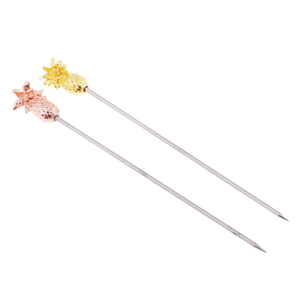 3pcs Stainless Steel Picks Fruits Pin Fruit Cocktail Signs Fruit Fork Wine Tool Bar Ware